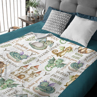 Personalized Name Dragon Castle Baby Blanket