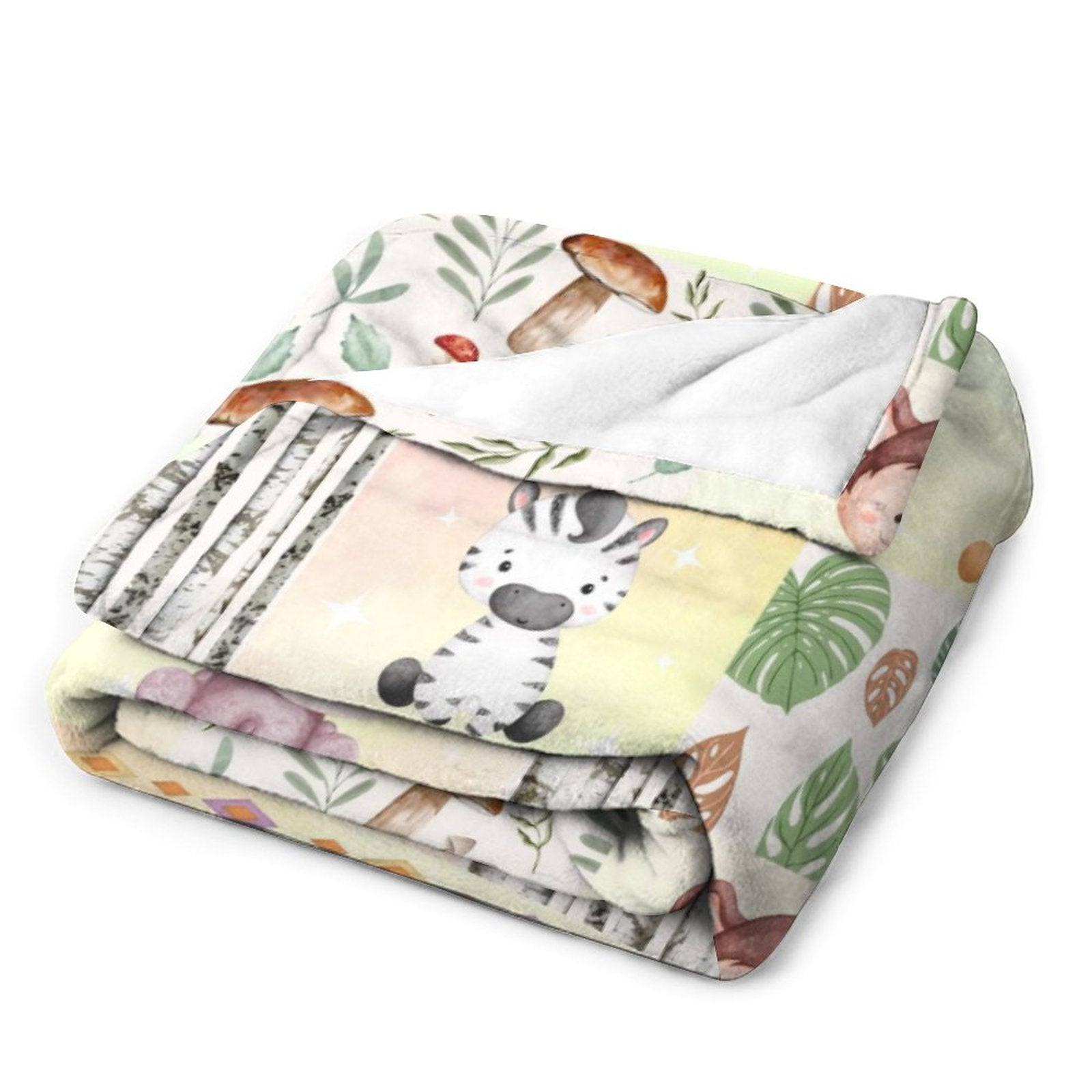 Personalized Custom Baby Name Blanket-Woodland Animals Theme