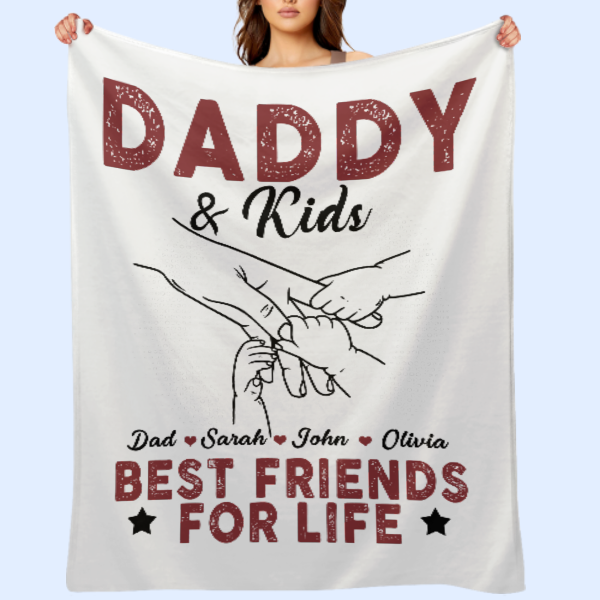 Best Friends For Life - Couverture personnalisée personnalisée pour la famille - Fête des pères, cadeau d'anniversaire pour papa 