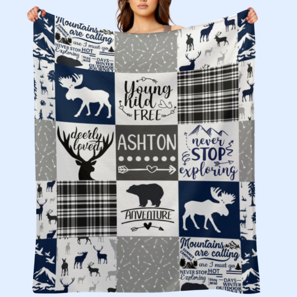 Livraison gratuite✈️Couverture Boho Woodland personnalisée 