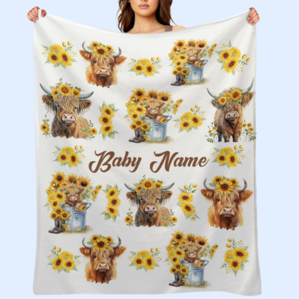 Free Shipping✈️Personalized Cow Print Blanket - Gifts for Newborn