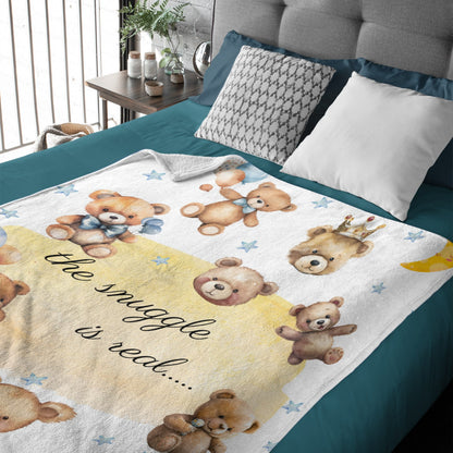 Livraison gratuite✈️Couverture pour bébé à motif d'ours personnalisé avec nom