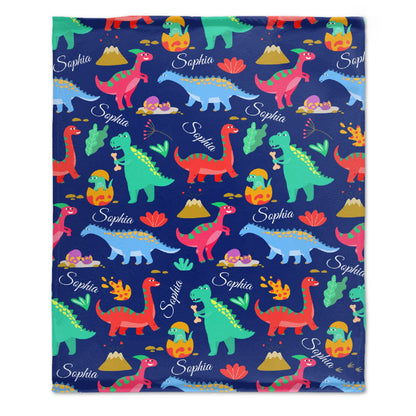 Livraison gratuite✈️Couverture de bébé dinosaure personnalisée avec nom personnalisé 