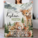 Livraison gratuite✈️Couvertures personnalisées pour bébé avec nom, couverture photo d'animal des bois