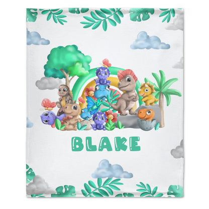 Free Shipping✈️Cute Baby Dinosaur Personalized Custom Blanket - Gifts for Kids