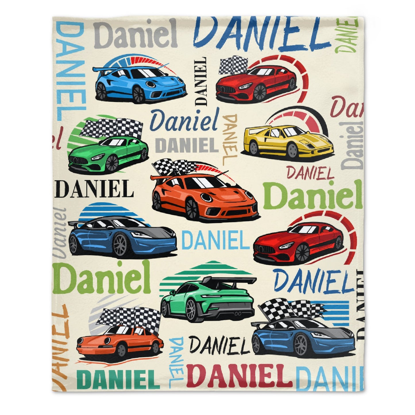 Free shipping✈️Personalized Drift Car Name Blanket