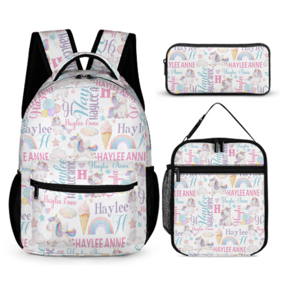 Free Shipping✈️Rainbow Unicorn Name Custom Backpack