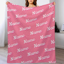 Personalized Pink Name Custom Blanket