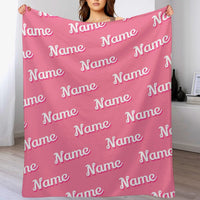 Personalized Pink Name Custom Blanket