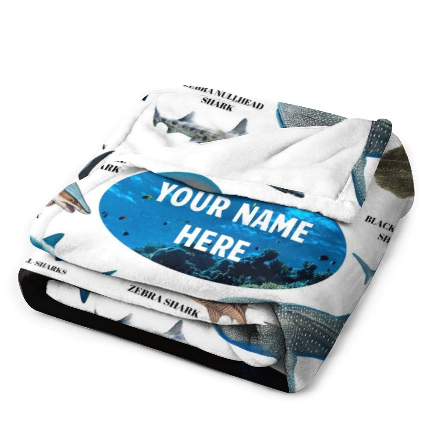 Free Shipping✈️Personalized Name Shark Blanket for Kids