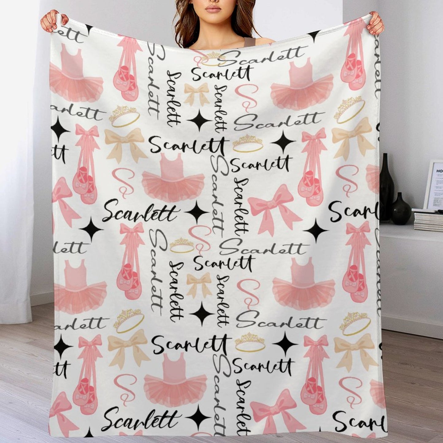 Free shipping✈️Personalized Ballet Girls Dance Custom Name Blanket