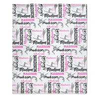 Personalized Gymnastics Blanket, Custom Girl Name