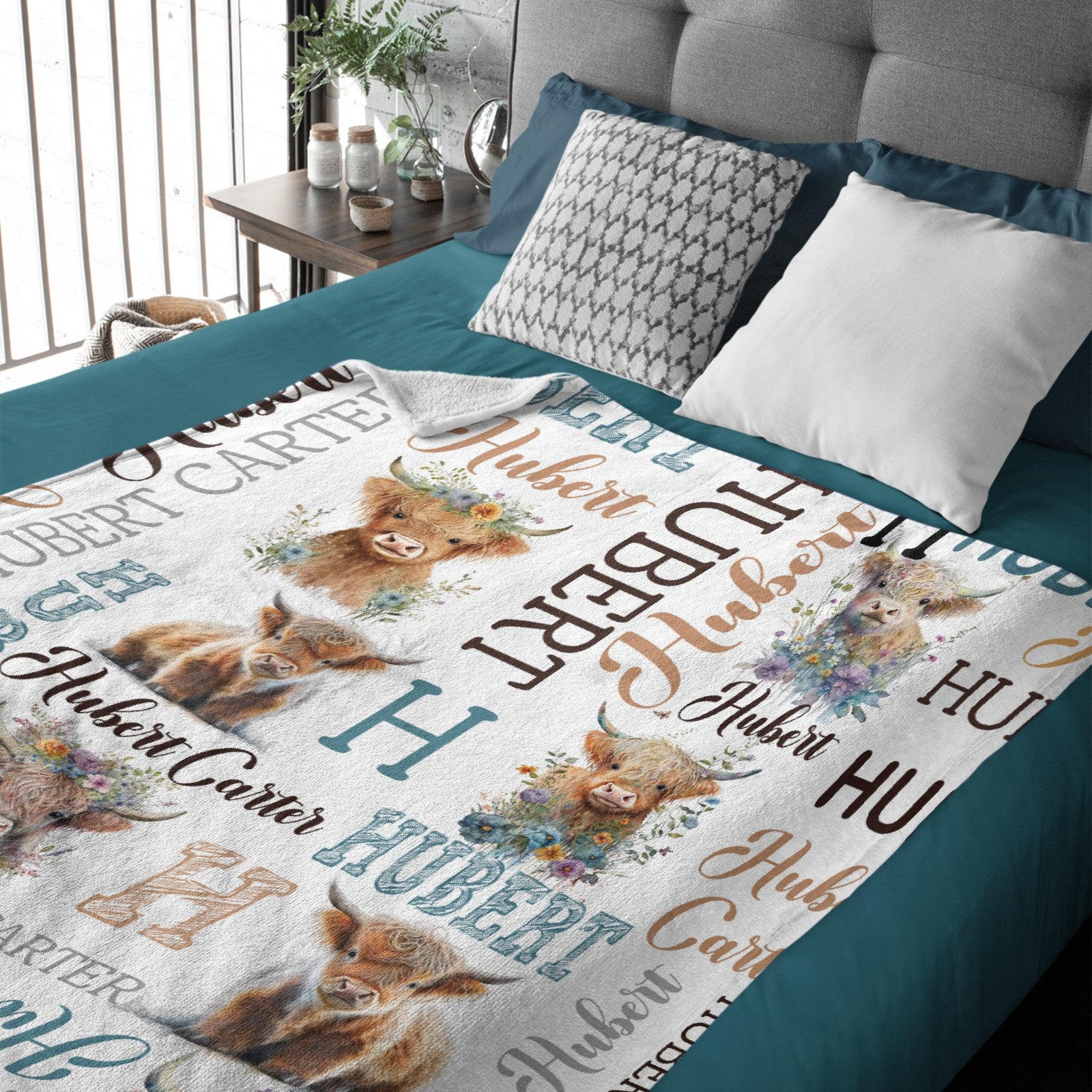 Personalized Cute Cow Blanket - Birthday Gifts For Kids