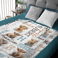 Personalized Cute Cow Blanket - Birthday Gifts For Kids