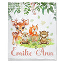 Personalized Woodland Animal Names Custom Blanket