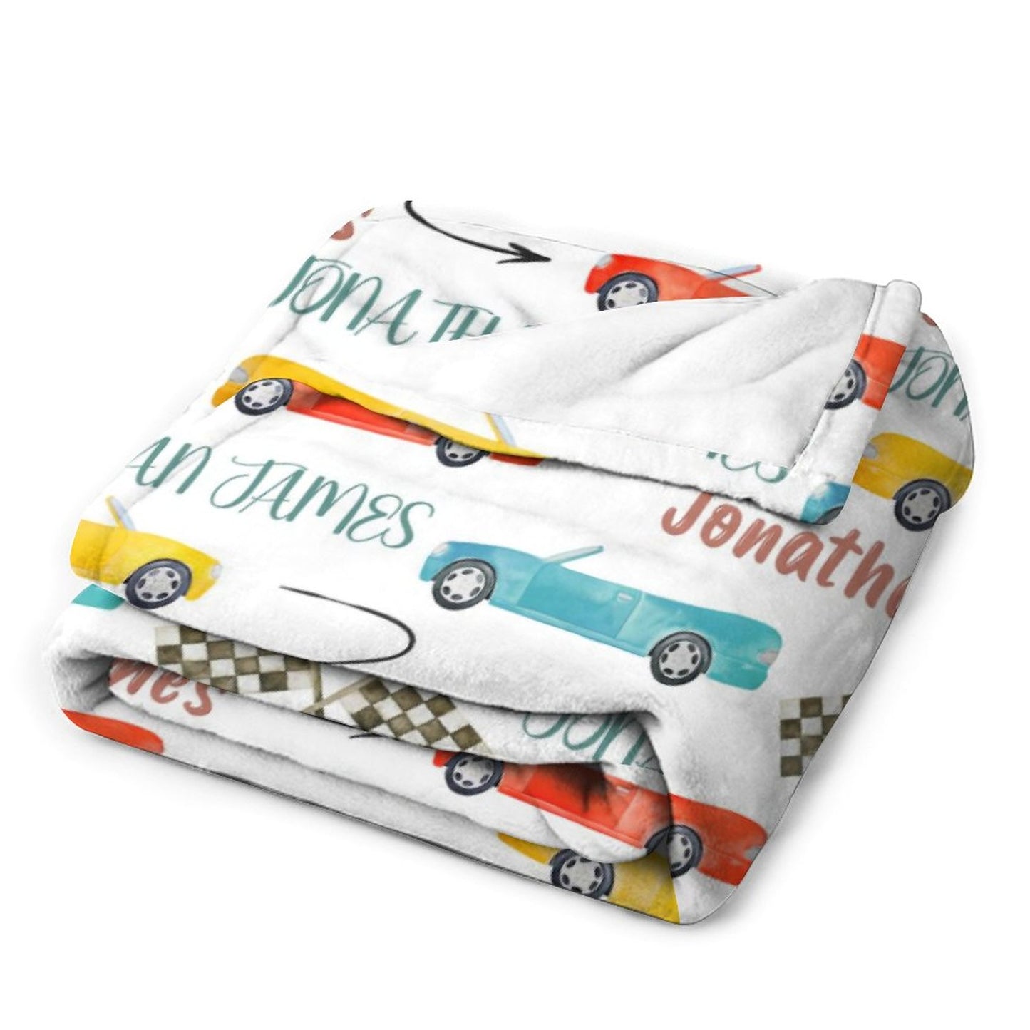 Couverture pour bébé avec nom personnalisé, voiture de course, livraison gratuite✈️