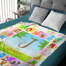 Personalized Baby Blanket Initial Letter Alphabet Blankets