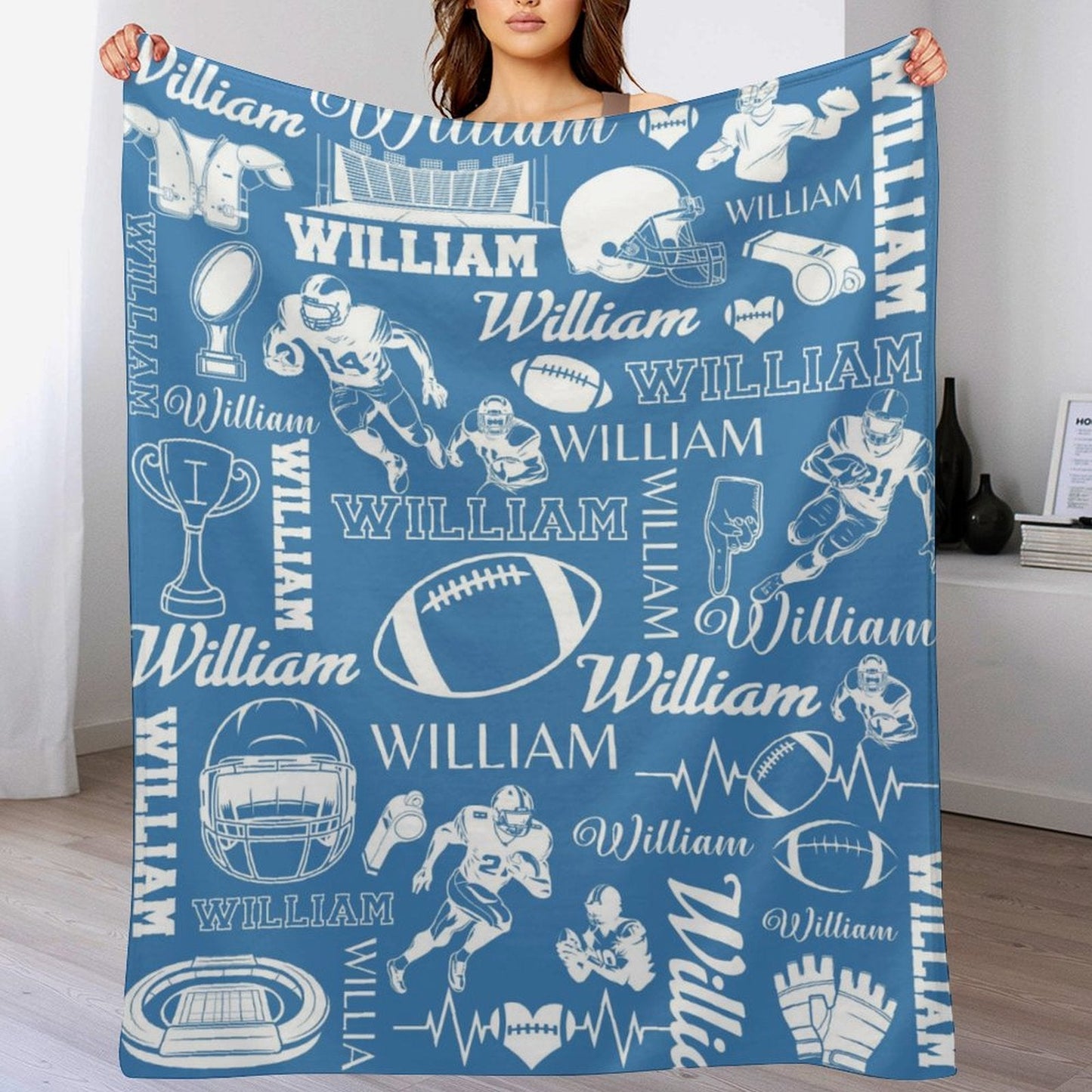 “Field of Dreams” - Personalized Name Customized Sport Blanket, Ultimate Fan Gift