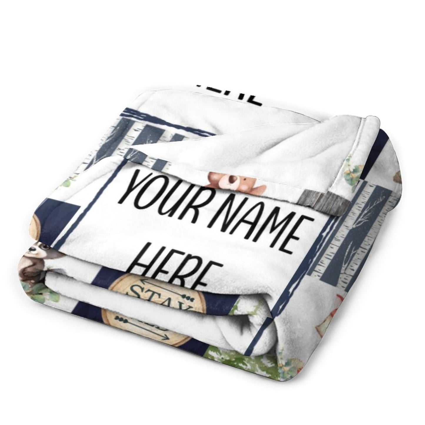 Free Shipping✈️Customized Baby Name Personalized Woodland Blankets for Girls