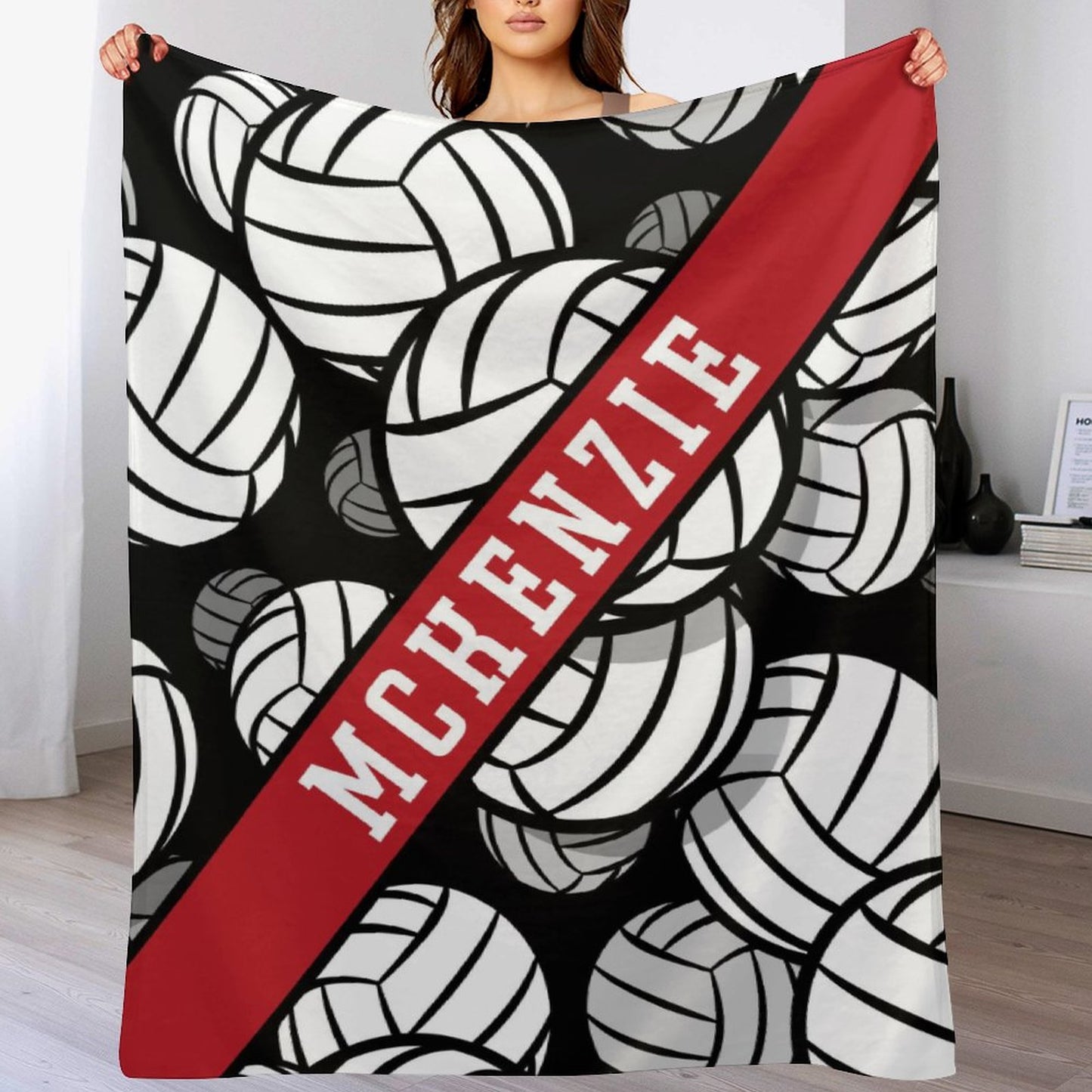 Couverture personnalisée avec nom de volley-ball - Cadeaux pour les joueurs de volley-ball 