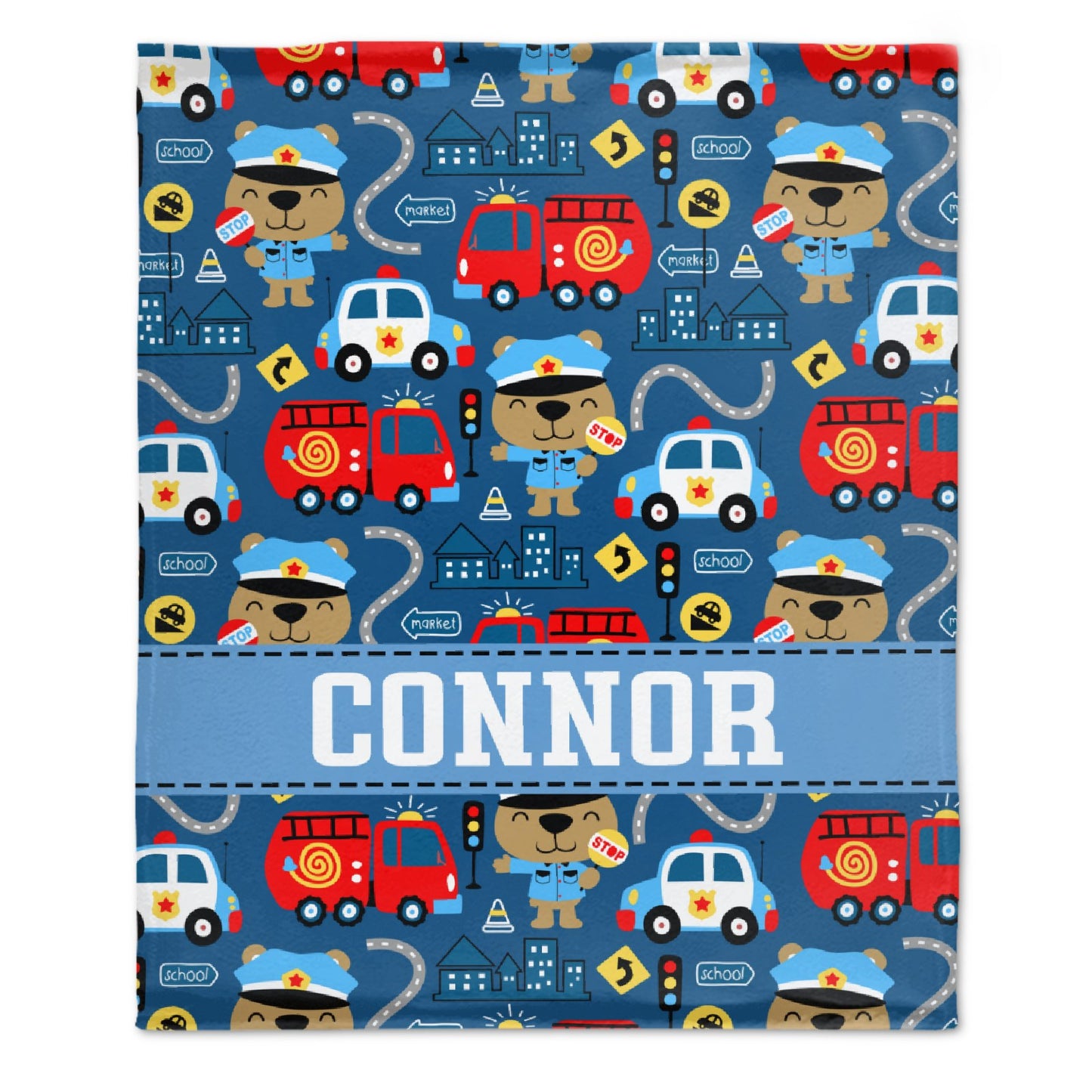 Couverture pour bébé avec nom personnalisé, livraison gratuite✈️Transport Ambulance pompier