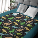 Personalized Custom Name Cute Dinosaur Blanket - Gifts for Kids