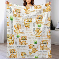 Personalized Name Animal Tiger Baby Blanket