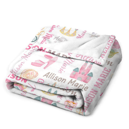 Free Shipping✈️Fairy-Tale Princess Castle Custom name baby blanket