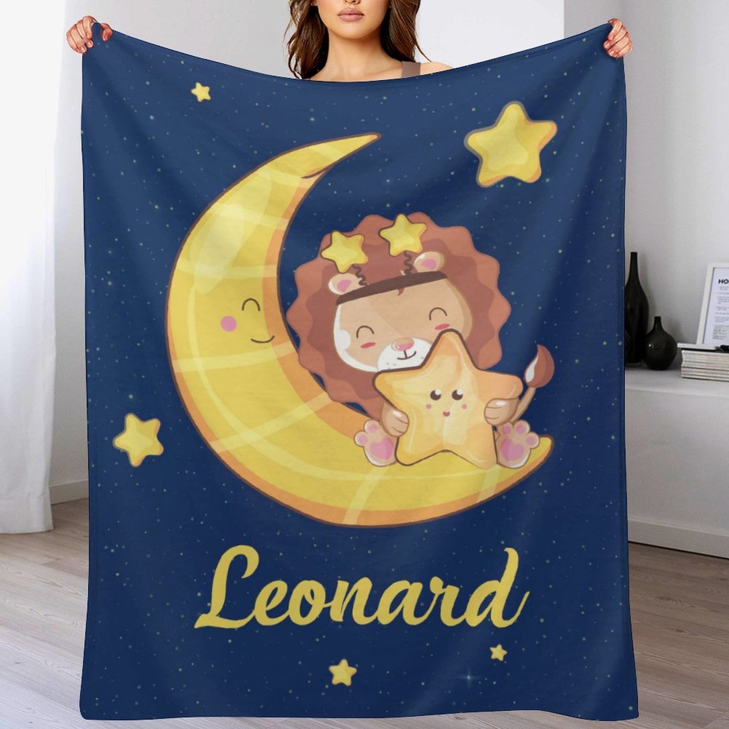 Free Shipping✈️Personalized Baby Boy Moon Lion Blanket