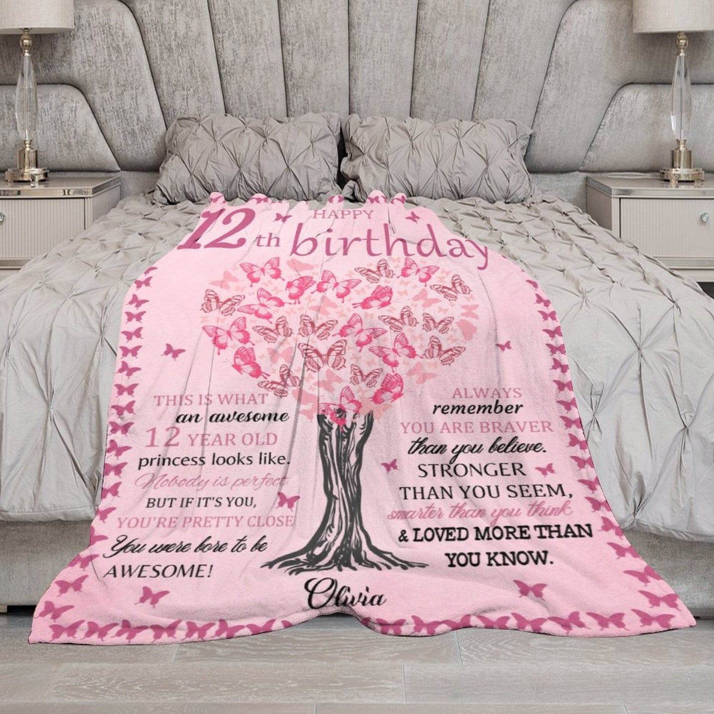 Free Shipping✈️ Personalized Custom Birthday Blanket - Gift For Girls