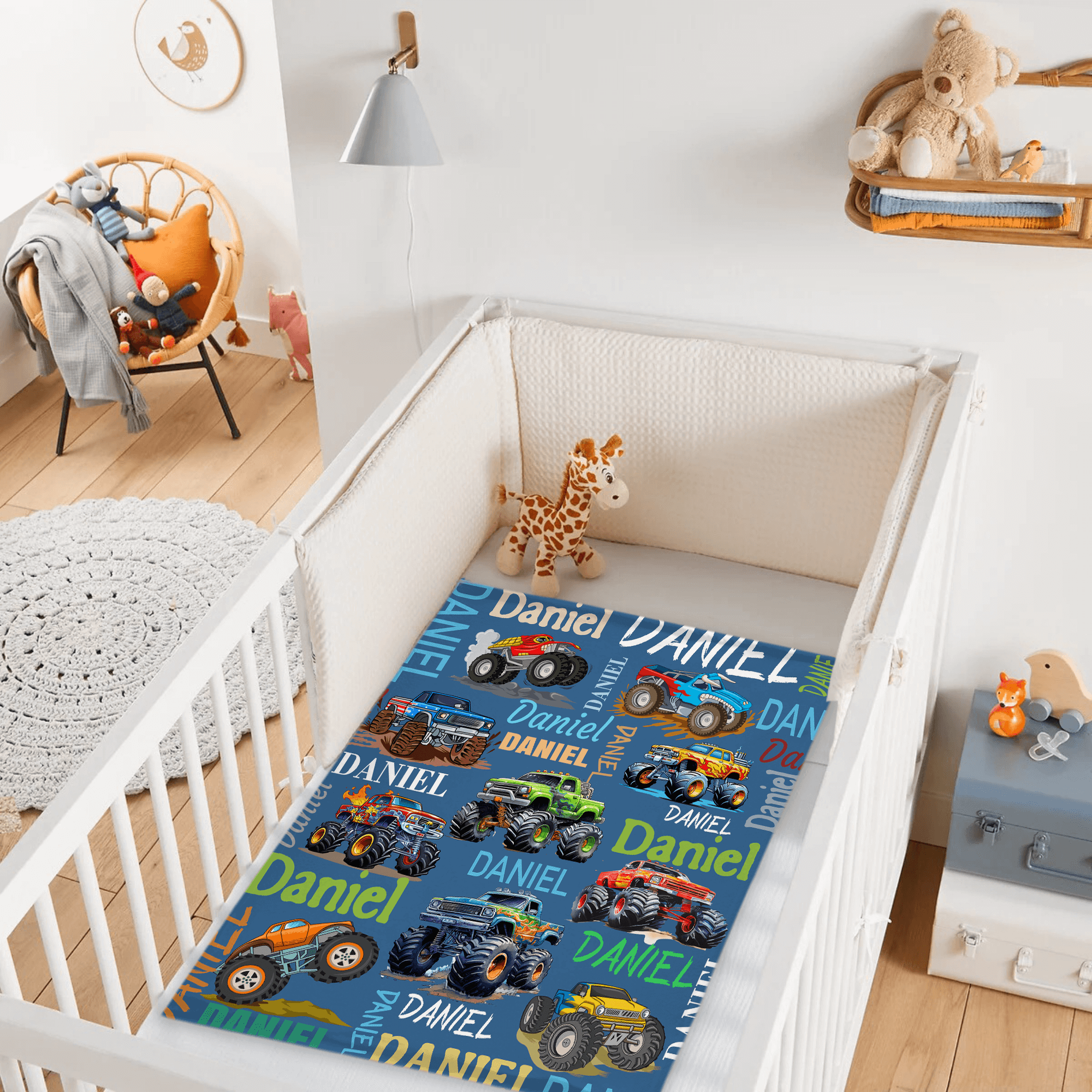 Personalized Blue Off-Road Truck Blanket