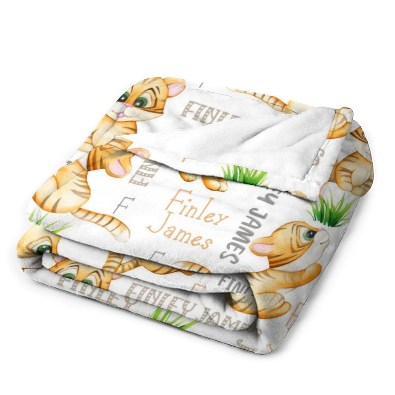 Personalized Name Animal Tiger Baby Blanket