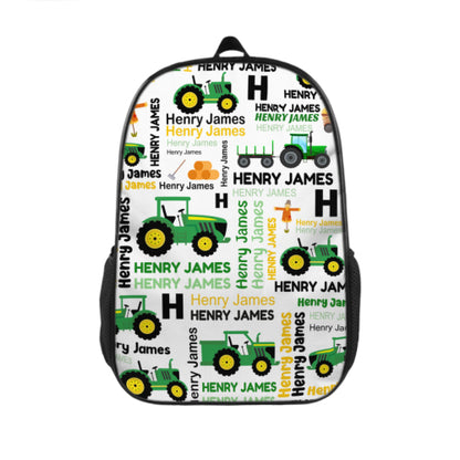 Boys Girls Kids Customized Construction Name Backpack