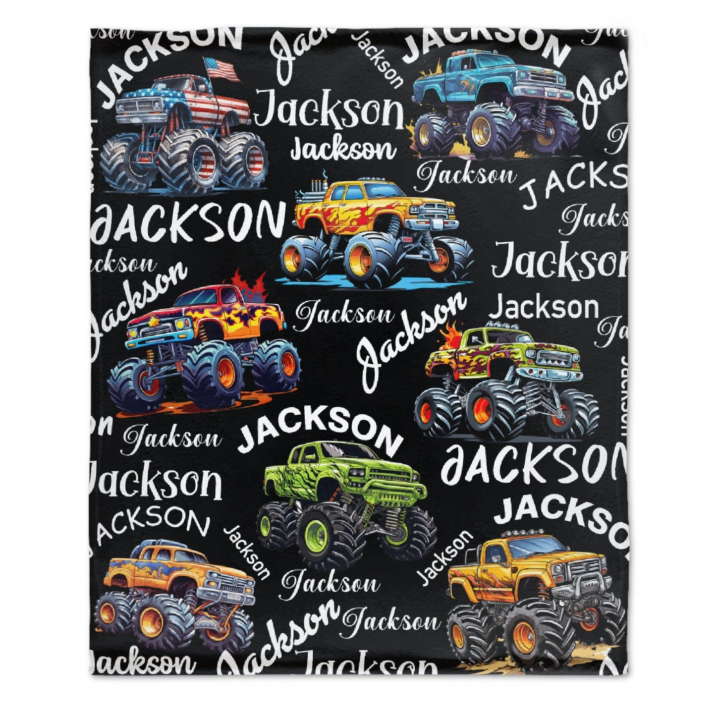 Custom Trucks Blanket - Personalized Multi-Font Name Blanket - A Gift For Friend,Child