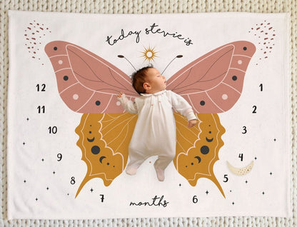 Free Shipping✈️ Boho Mystical Butterfly Wings - Baby Name Blanket