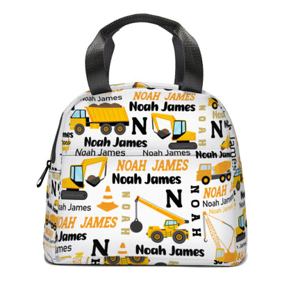 Personalized Construction Trucks Backpack For Kids