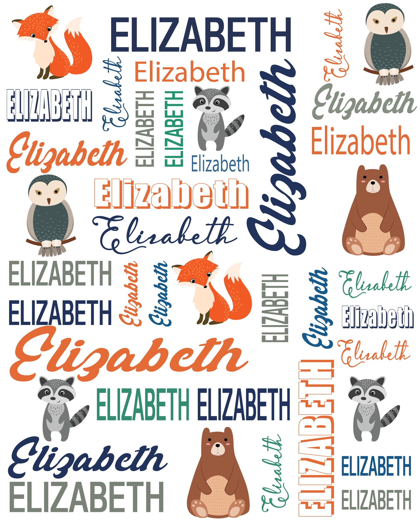 Free Shipping✈️Personalized Cute Animals Name Custom Blanket