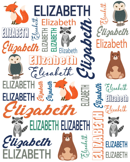 Free Shipping✈️Personalized Cute Animals Name Custom Blanket