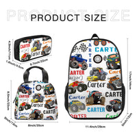 Livraison gratuite✈️Sac à dos Monster Truck avec nom personnalisé