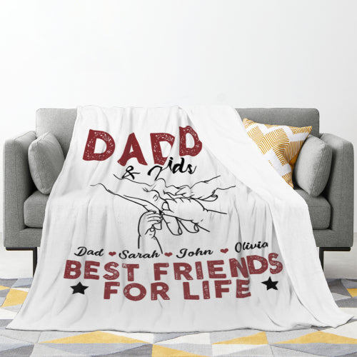 Best Friends For Life - Couverture personnalisée personnalisée pour la famille - Fête des pères, cadeau d'anniversaire pour papa 