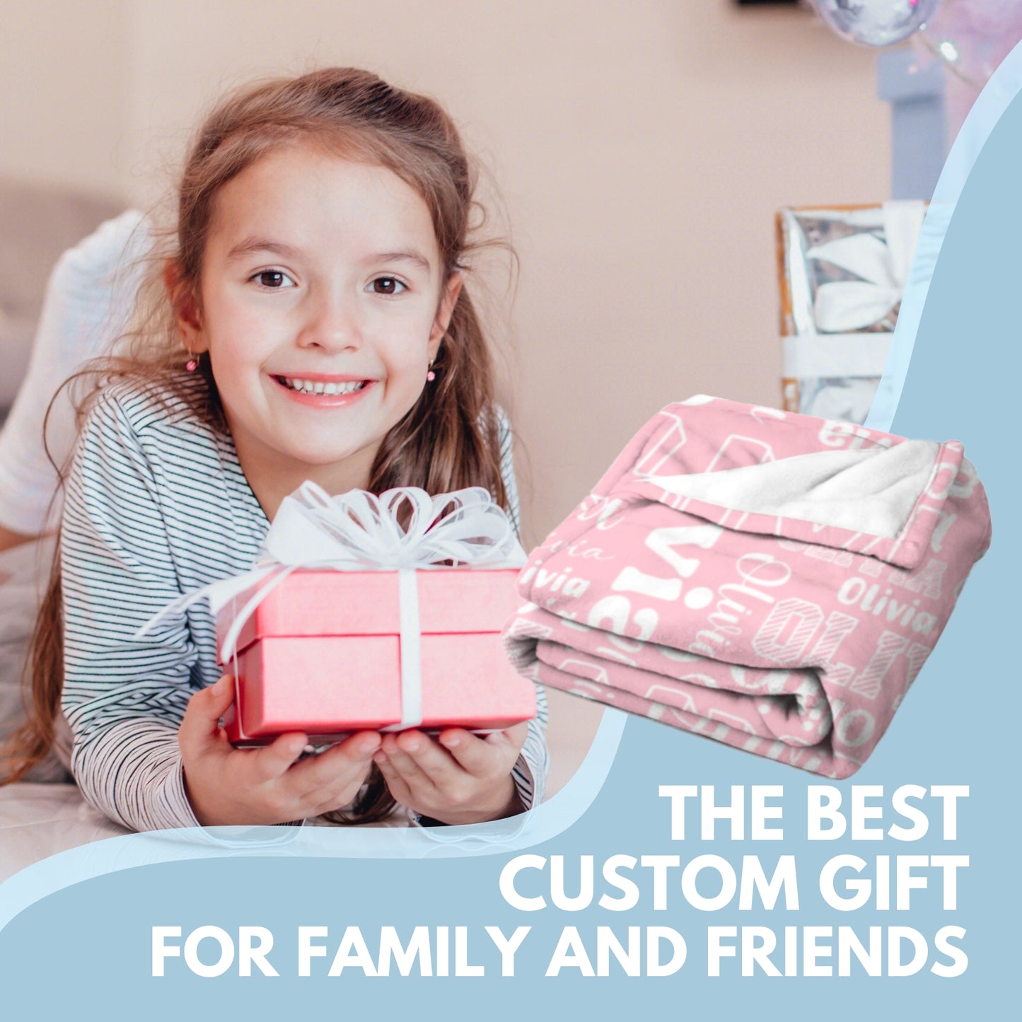 Livraison gratuite✈️Couverture personnalisée avec nom - Cadeaux pour la famille et les amis 