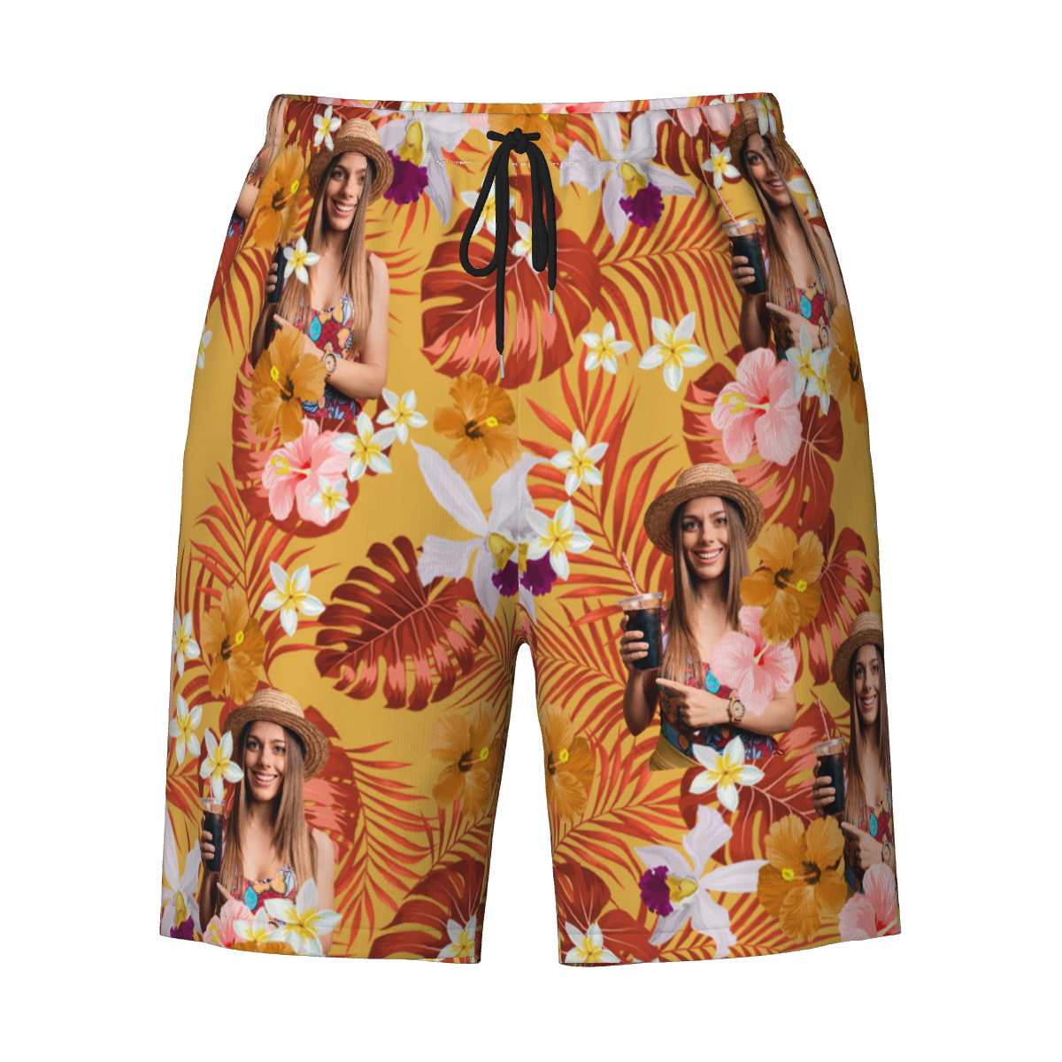 Custom Human Photo Summer Tropical Beach Short For Men