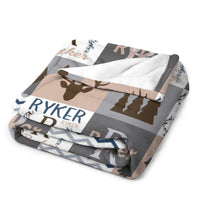 Livraison gratuite✈️Couverture pour bébé - Cadeau de naissance - Literie pour bébé animaux des bois - Literie pour bébé des bois 