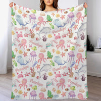 Sea Animals Blanket Personalized Name Baby Blanket