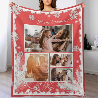 Customized Christmas Family Friends Photo Blankets