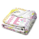 Cute Elephant Custom Name Blanket Gifts for Baby Kids Toddlers