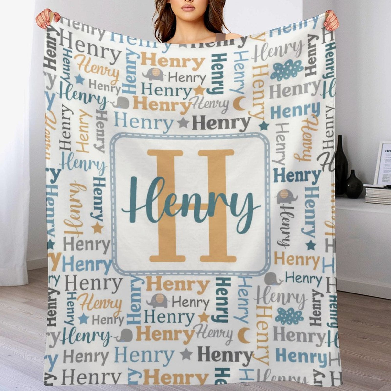 Collage Name Personalized Blanket