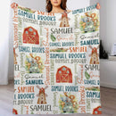 Free shipping✈️Personalized Baby Name Blanket, House And Animals Theme Boy Blanket, Newborn Boy Custom Name Gift