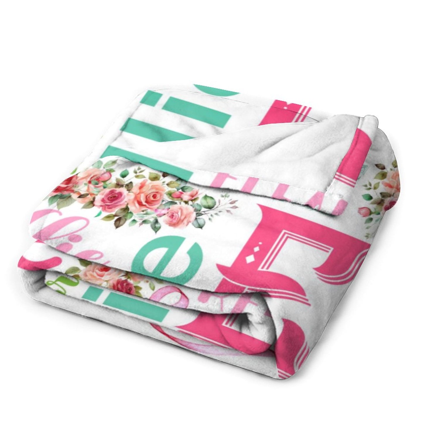 Livraison gratuite✈️Couverture florale pour bébé avec nom personnalisé