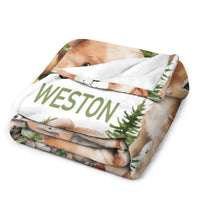 Livraison gratuite✈️Couvertures personnalisées pour bébé avec nom, couverture photo d'animal des bois